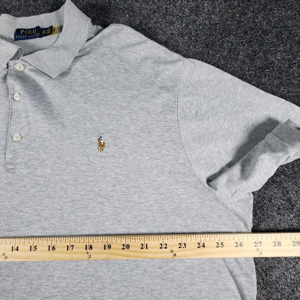 Lot Of 2 Polo Ralph Lauren Polo Shirts Mens‎ 2XB Blue Grey Short Sleeve Knit EUC